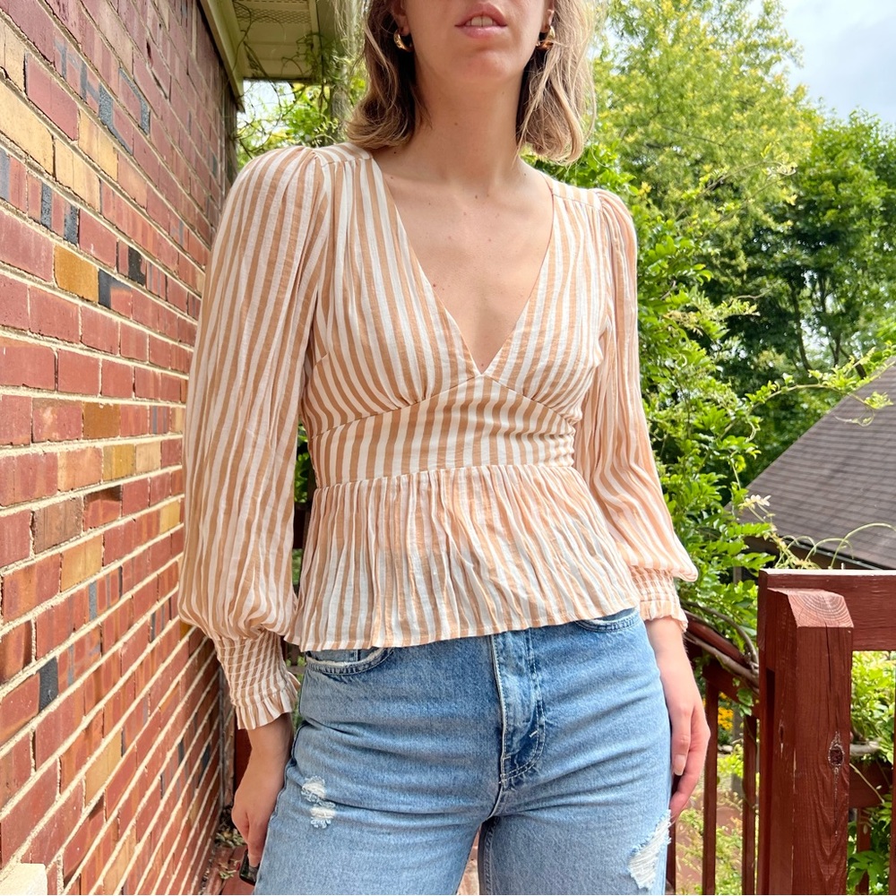 Auguste The Label Tour Sonnet Blouse in Almond